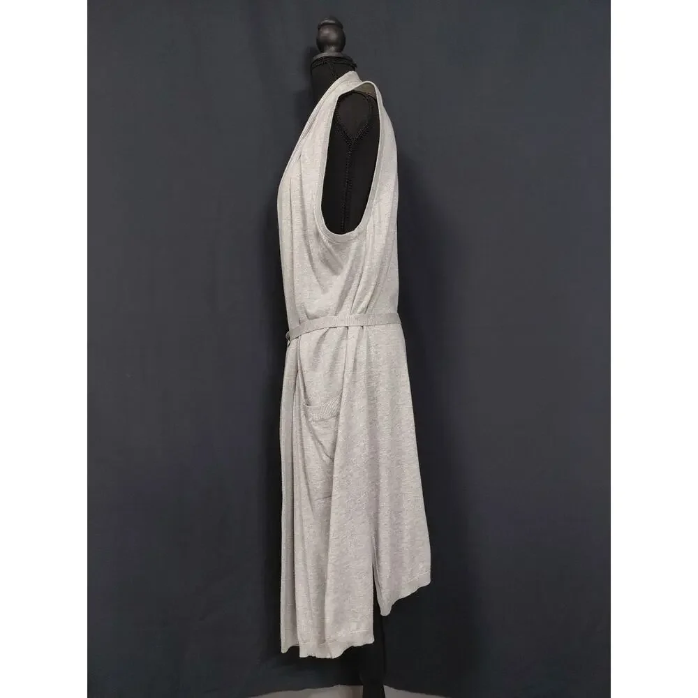 NWT LUCKY BRAND Cotton Modal Sleeveless Gray Solid Knit Midi Women Size L